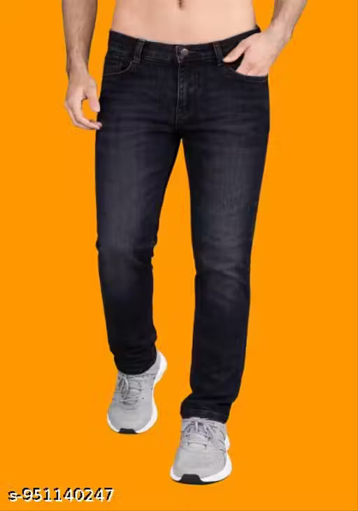 MEN SOLID REGULAR JEANS