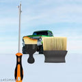 2 in 1 Car Protector +2 car brush Tire Stone Cleaning Hook, Tire Groove Stones Removing Tool, Tyre Stone Picker for Motor Bike Truck Car, Tire Protector Repair Tool