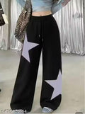 black printed trouser| loose and fit trouser| trendy black trouser| women trouser| lower for women| trouser for women| daily wear lower| pyjama for girls