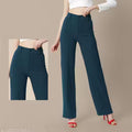 Casual Polyester High Waist Solid Trousers for Womens (38"Inches)