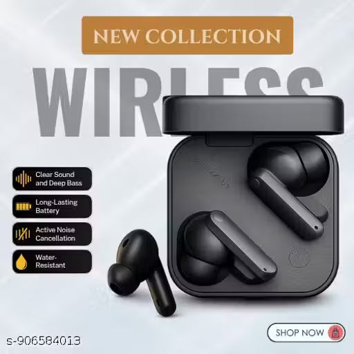 Black Buds Pro With 45 Db Anc, Ultra Bass Technology & Upto 39 Hours Of Battery Life Bluetooth In ear Headset (BLACK)