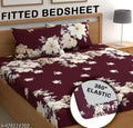 double bed cotton fitted bedsheet with two pillow covers