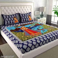 100% Cotton Rajasthani Jaipuri Double bed Size #Bedsheets Set of 1 Double #Bedsheets with 2 Pillow Covers (Multicolour) - 180 TC