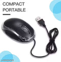WIRED OPTICAL MOUSE - Computer Mouse, Mini LED Light Wired USB Optical Mouse for PC and Laptop Computer Mouse High Quality Best Wired Mouse (Black), Pack of 1
