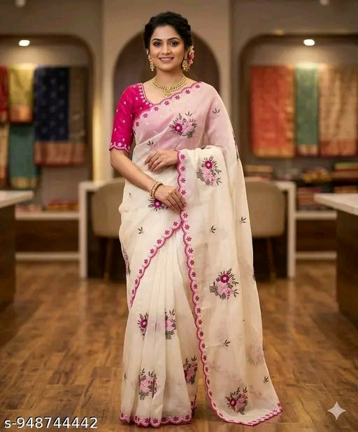 Embroidered saree.