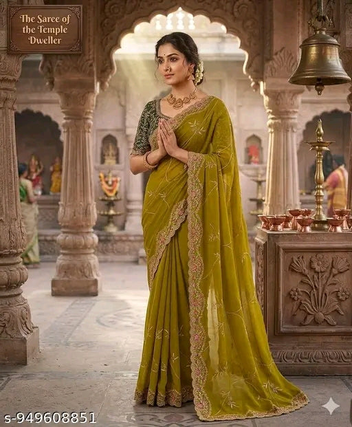Embroidered saree.