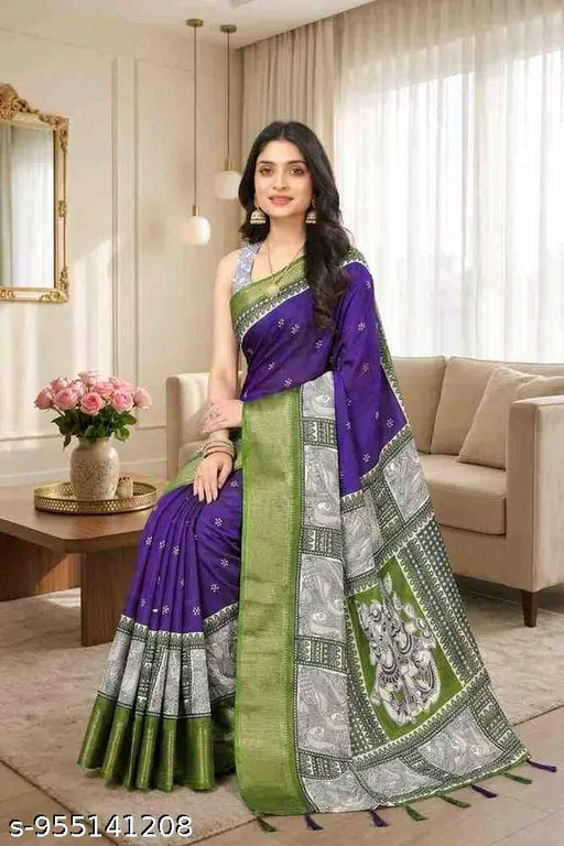 Trendy soft dola silk saree.