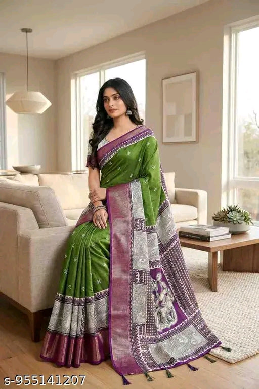 Trendy soft dola silk saree.
