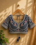 Embroidered readymade blouse heavy zari and thread work blouse.