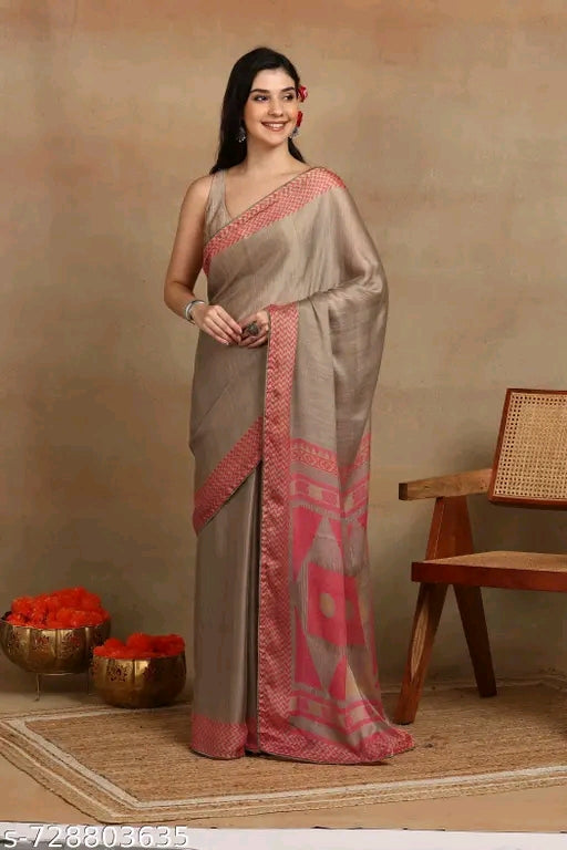 Mirchi fashion chiffon shibori dyed printed saree with blouse.