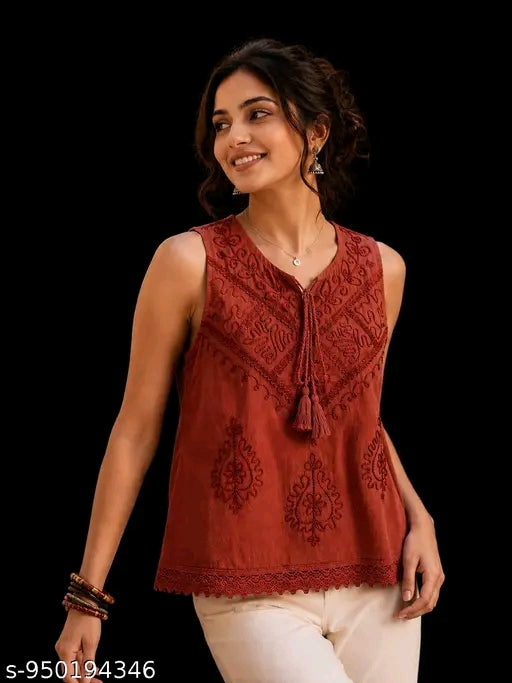 Cotton embroidery top.