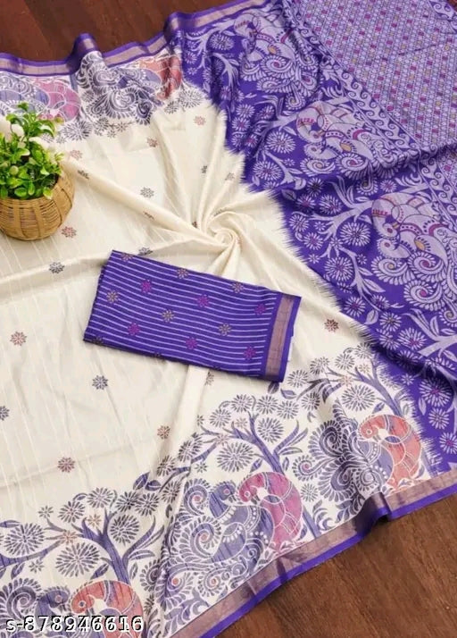 Trending cotton digital print saree.