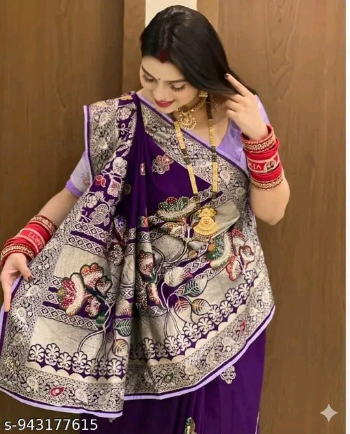 New purple colour saree.