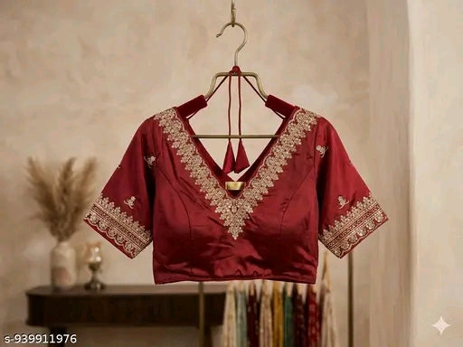 V neck party wear blouse.