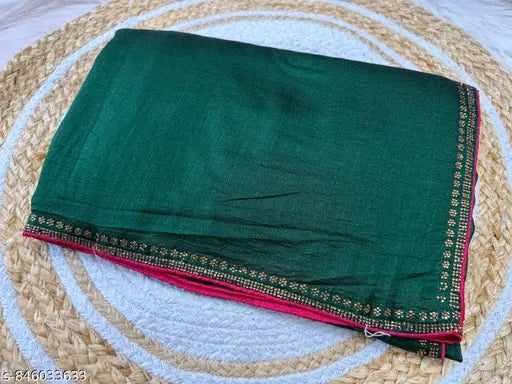 Vichitra silk beautiful designer saree.