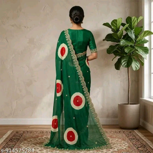 Georgette floral printed saree for daily wear and party wear.