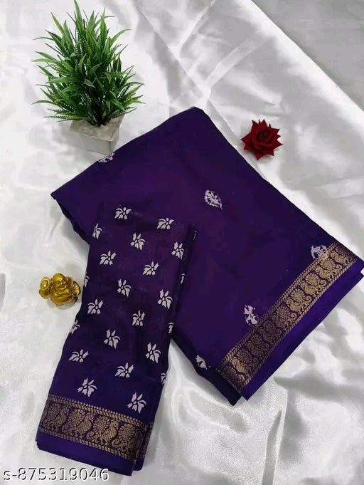 Pure Mal cotton saree with jacquard border.