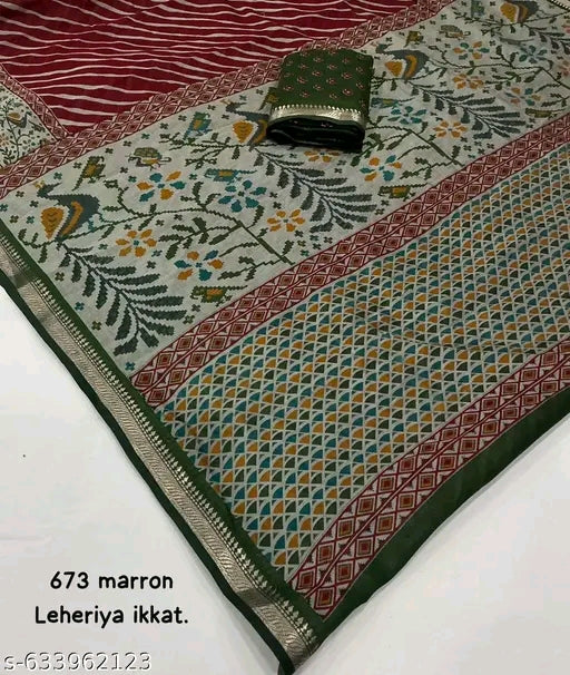 New munglpuri lkkat Lahariya maroon saree.