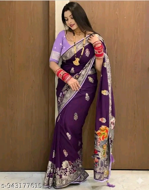 New purple colour saree.