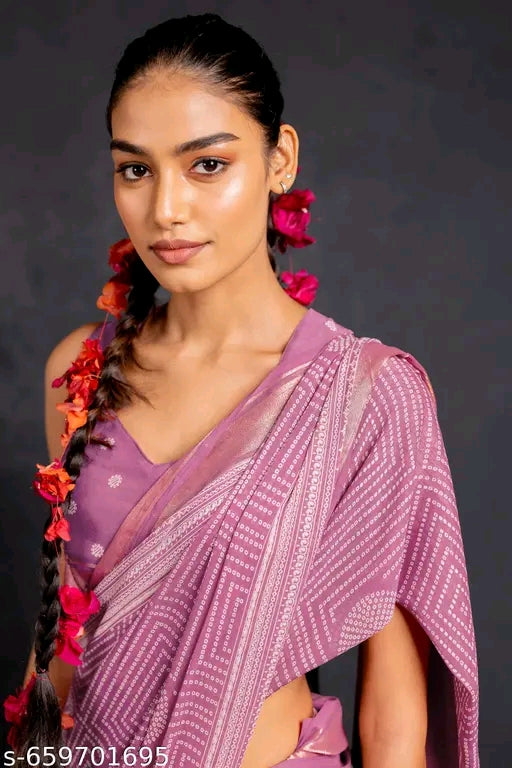 Women's georgette fancy bandhni printed saree.