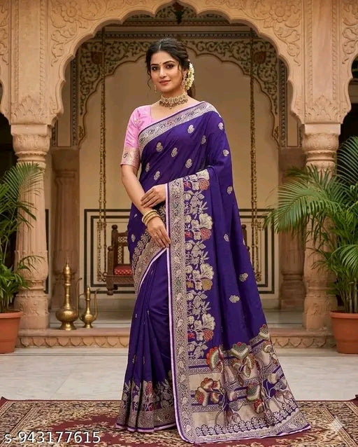 New purple colour saree.