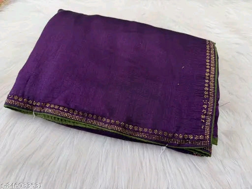 Vichitra silk beautiful designer saree.