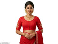 Red blue embroidered blouse.