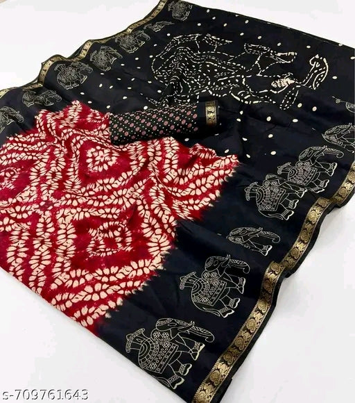Munglpuri mul cotton saree with patola print saree.
