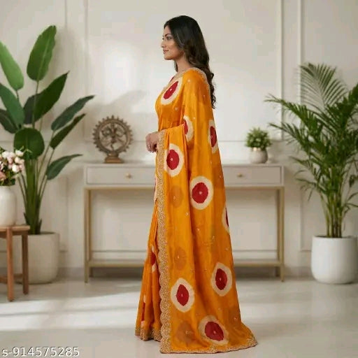 Georgette floral printed saree for daily wear and party wear.
