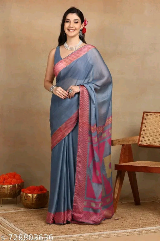 Mirchi fashion chiffon shibori dyed printed saree with blouse.