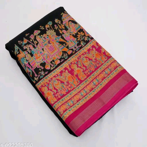 Premium dola silk saree with foil position printed saree.