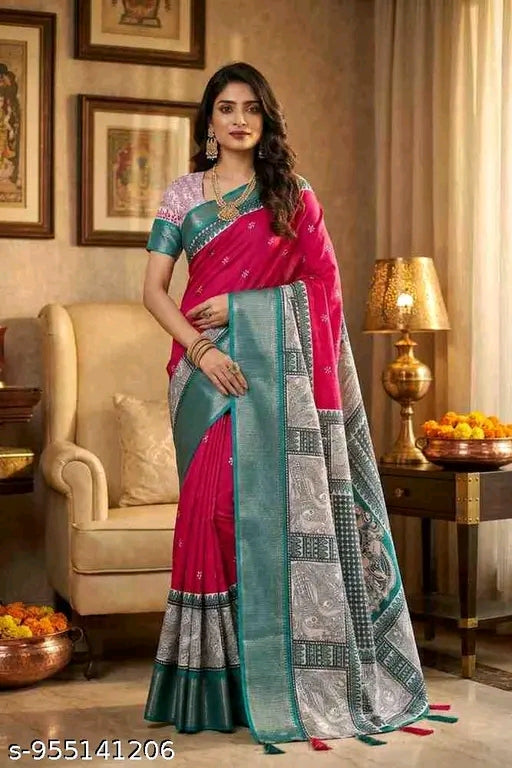 Trendy soft dola silk saree.