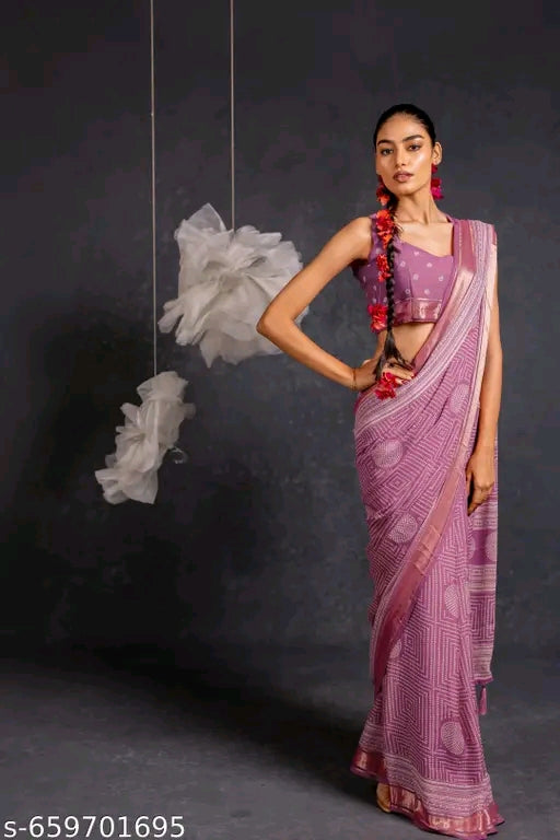 Women's georgette fancy bandhni printed saree.