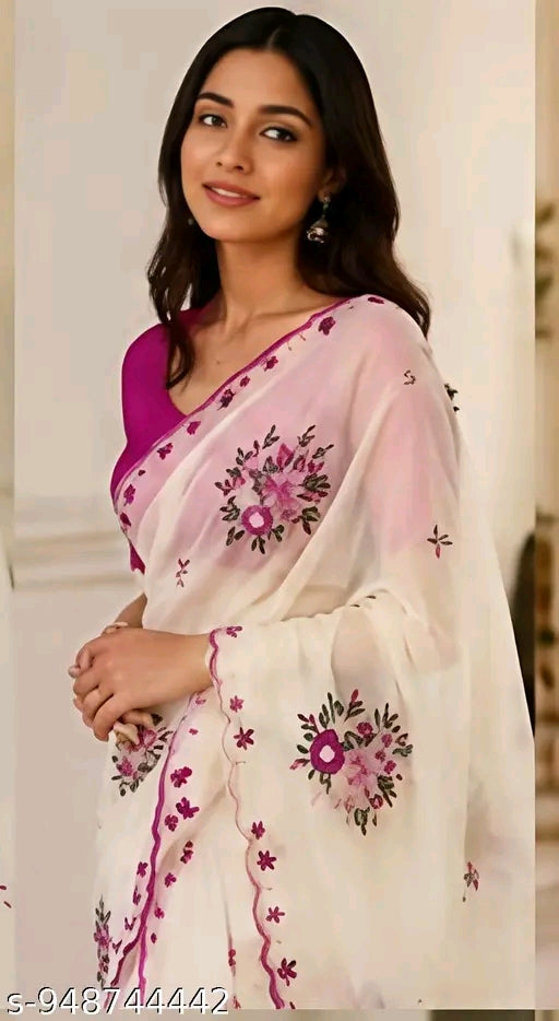 Embroidered saree.