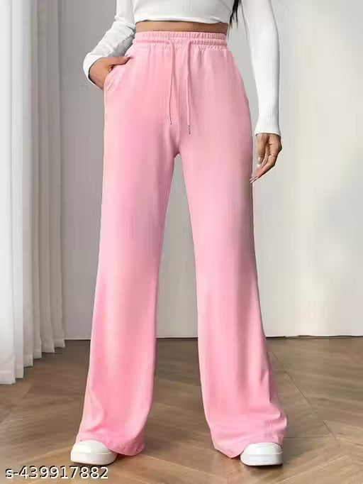 Beas Trend's Straight fit Plain Dori Baby Pink Jogger