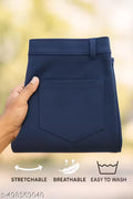 Navy Blue Lycra Pants for Men|Navy Blue Lycra Trousers for Men|Navy Blue Formal Trousers for Men|Navy Blue Formal Pants for Men|Navy Blue Stretchable Trousers for Men