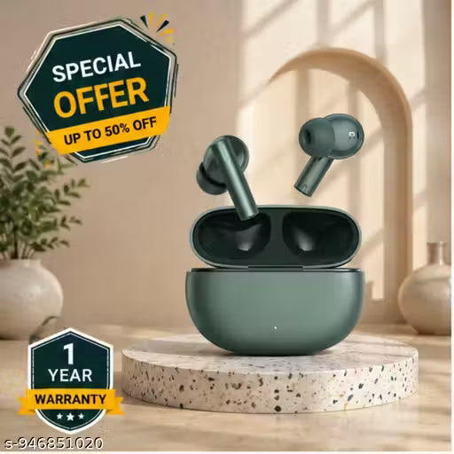 Buds Air 6 Wireless TWS Bluetooth Ear buds | High-Quality Sound | Long Battery Life | Touch Control Ear buds