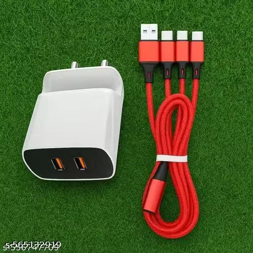 3.0A Fast Charger Cord, Multiple Charging Cable 4Ft/1.2m 3-in-1 USB Charge Cord with Phone/Type C/Micro USB