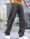 Grey Straight Fit Jeans For Men