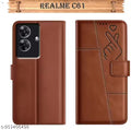Realme C61 Printed Laser Design Flip Cover | Camera Safety Leather Case