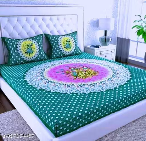 180 Tc Pure Coton Duble Bed Bedshit For dable Bed With 2 Pillow Cover