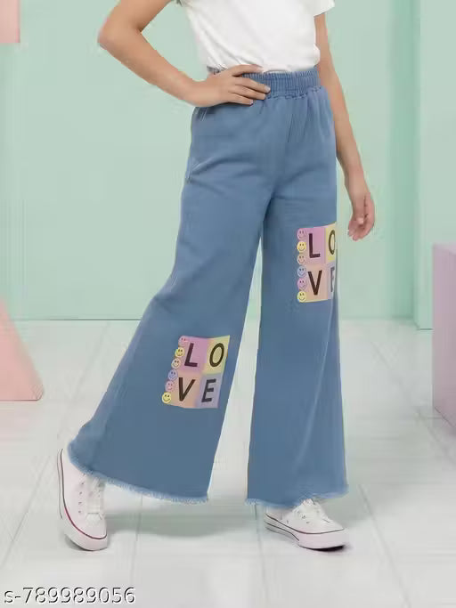 Kids Girls Casual Denim Palazzo For Girls