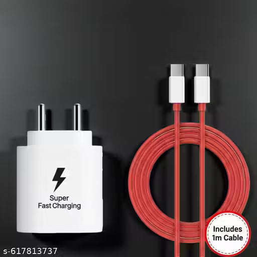 45W PD Fast Charger Adapter with Type-C to Type-C Cable | Super Fast Mobile Charging | Universal USB-C | Compatible for Smartphones, Tablets, Laptops