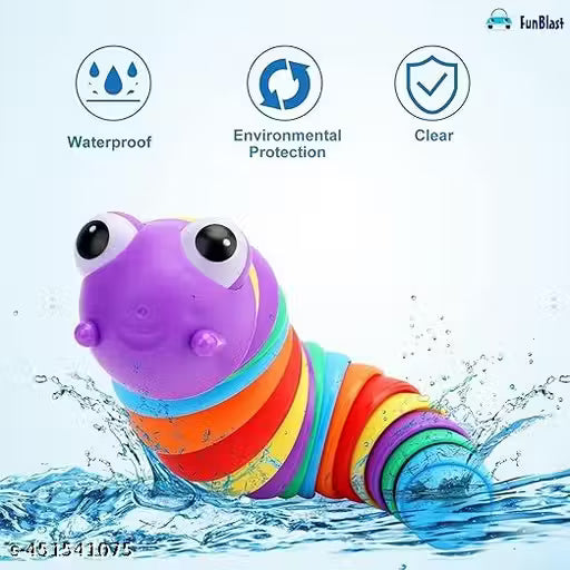 LIPSA TOYS ( PACK OF - 1 )3D Rainbow Color Plastic Slug Fidget Toys,