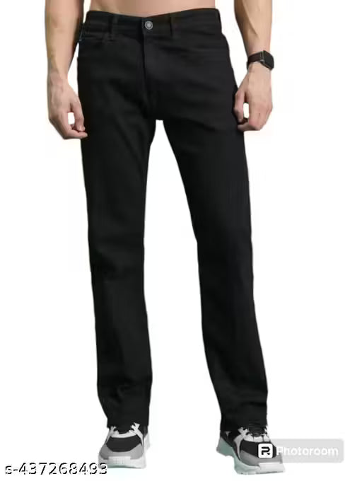 STYLISH MEN BLACK STRAIGHT JEANS