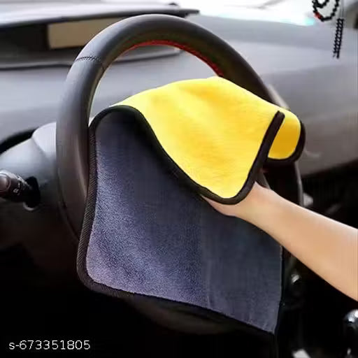 (Multi-colour)(Pack of 1)Microfiber Cloth for Car Cleaning (Size: 30 x 40 cm) Double Sided,Extra Thick Plush Towel for Car Detailing,