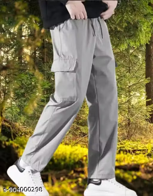 New Stylish | Premium Quality | Track Pant | 4 Pocket | Cotton Cargo | Men Pant| Grey