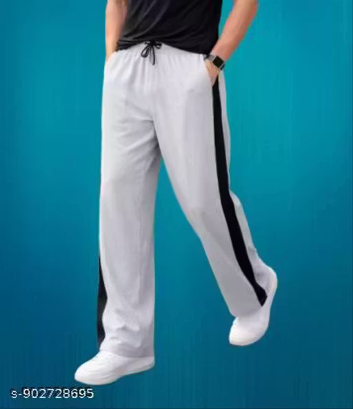 Men's Track Pants, Side Stripe Track Pants, Joggers for Men, Men's Lowers, Streetwear Pants for Men, Black Track Pants with White Stripe,