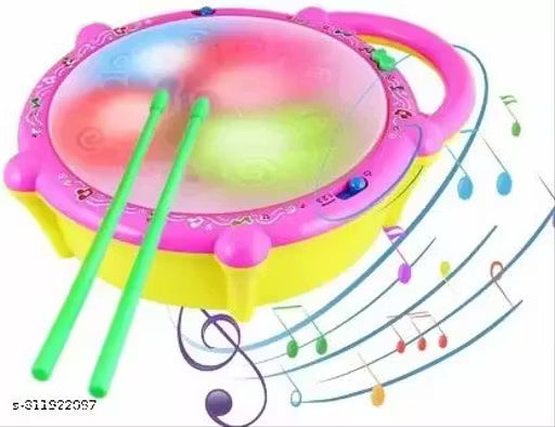NILKANTHVARNI Musical Flash Drum with 3D Lights Music Baby Toy for 2 3 4 Year Kid Boy Girl