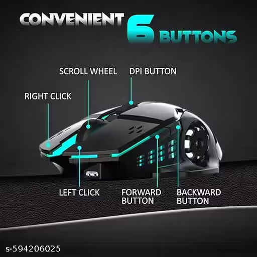 RPM Euro Games Gaming Mouse Wireless | Rechargeable With 500 mAh Battery | Upto 3200 DPI